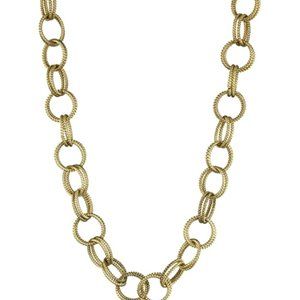 Betsey Johnson Gold Chain Round Link Necklace